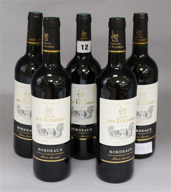 Five bottles of Lenclos Des Tulleries